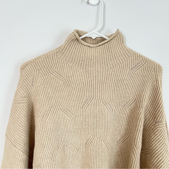 Mock Turtleneck Taupe Sizes S,M & L Chic Extra Long Sleeve - Picture 6 of 14